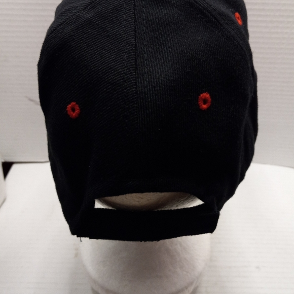 Demo Skull Black Red OS Adjustable Strap Basic Baseball Trucker Softball Hat Cap - Picture 6 of 8